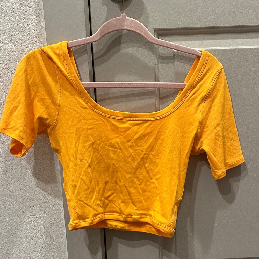 Lululemon Yellow Scoop-Neck Crop Top